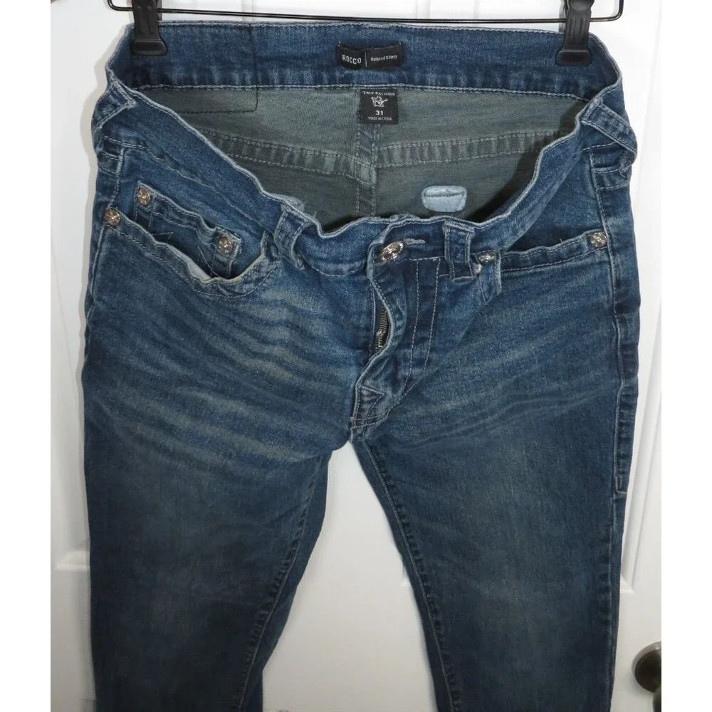 True Religion Size 31 Rocco Relaxed Skinny Men's Blue Denim Jeans